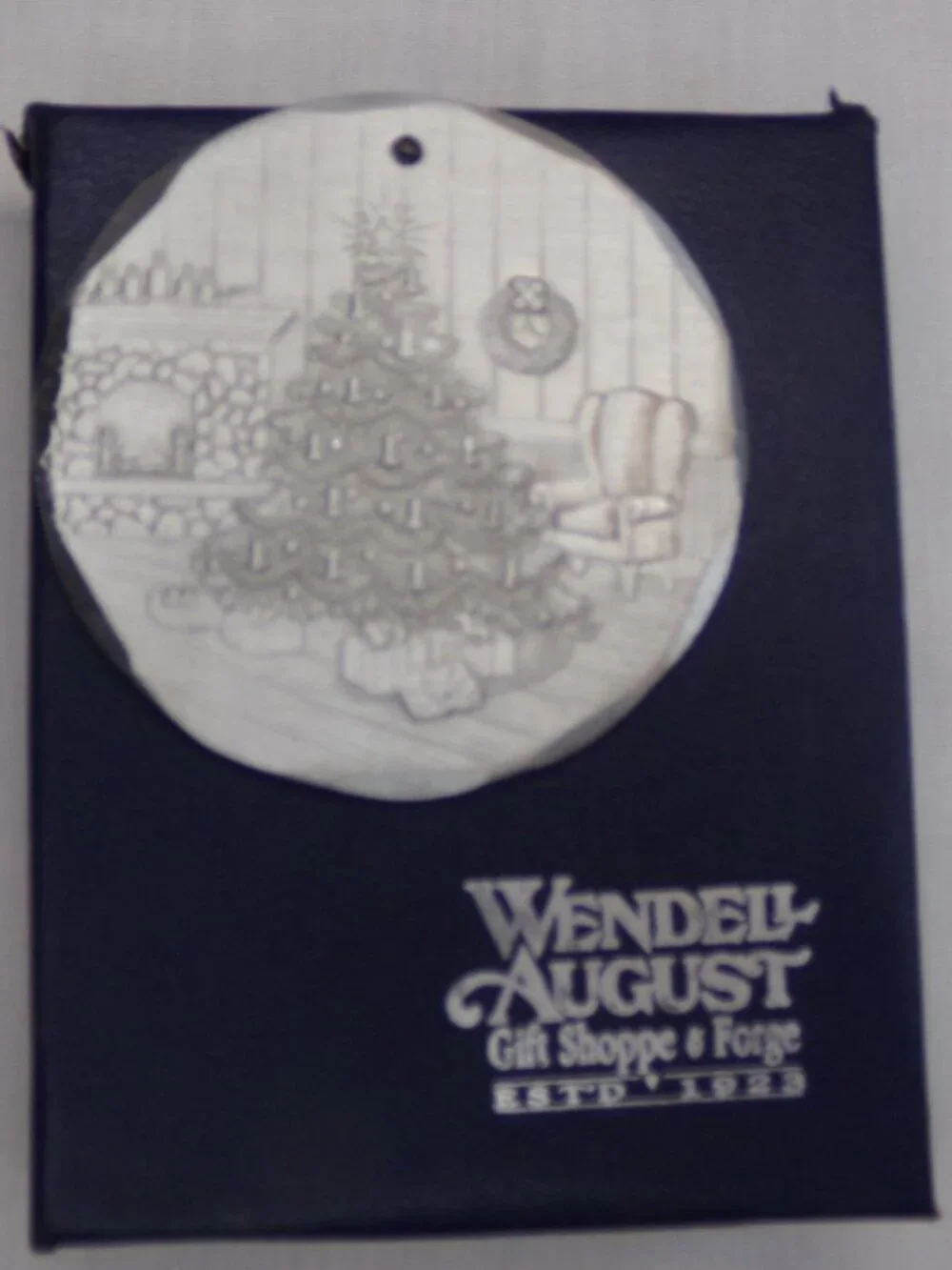 1998 Wendell August Forge Silver Tone Christmas Tree Ornament 75th Anniversary